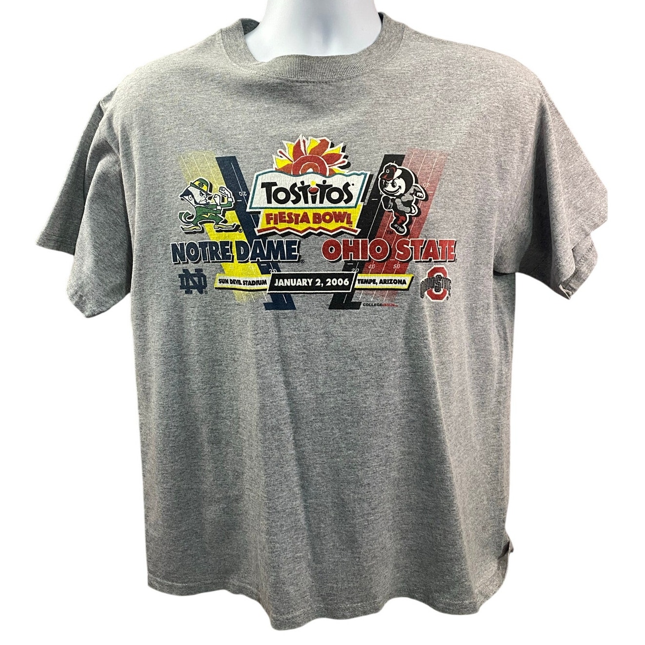 2006 Tostitos Fiesta Bowl TShirt Gray Size S Notre Dame Vs Ohio State Ncaa